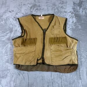 VTG Saftbak Hunting Vest Mens Medium|Large Brown Canvas  USA Made 60's